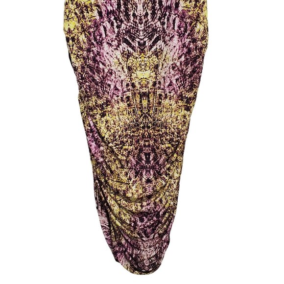 Jennifer Lopez NWT Sz XL Dress Distressed Python Jersey Knit Side Ruched Zipper - Picture 7 of 11